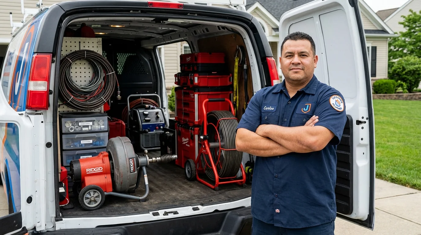Professional drain cleaning equipment and Johns Plumbing LLC plumber in Mena